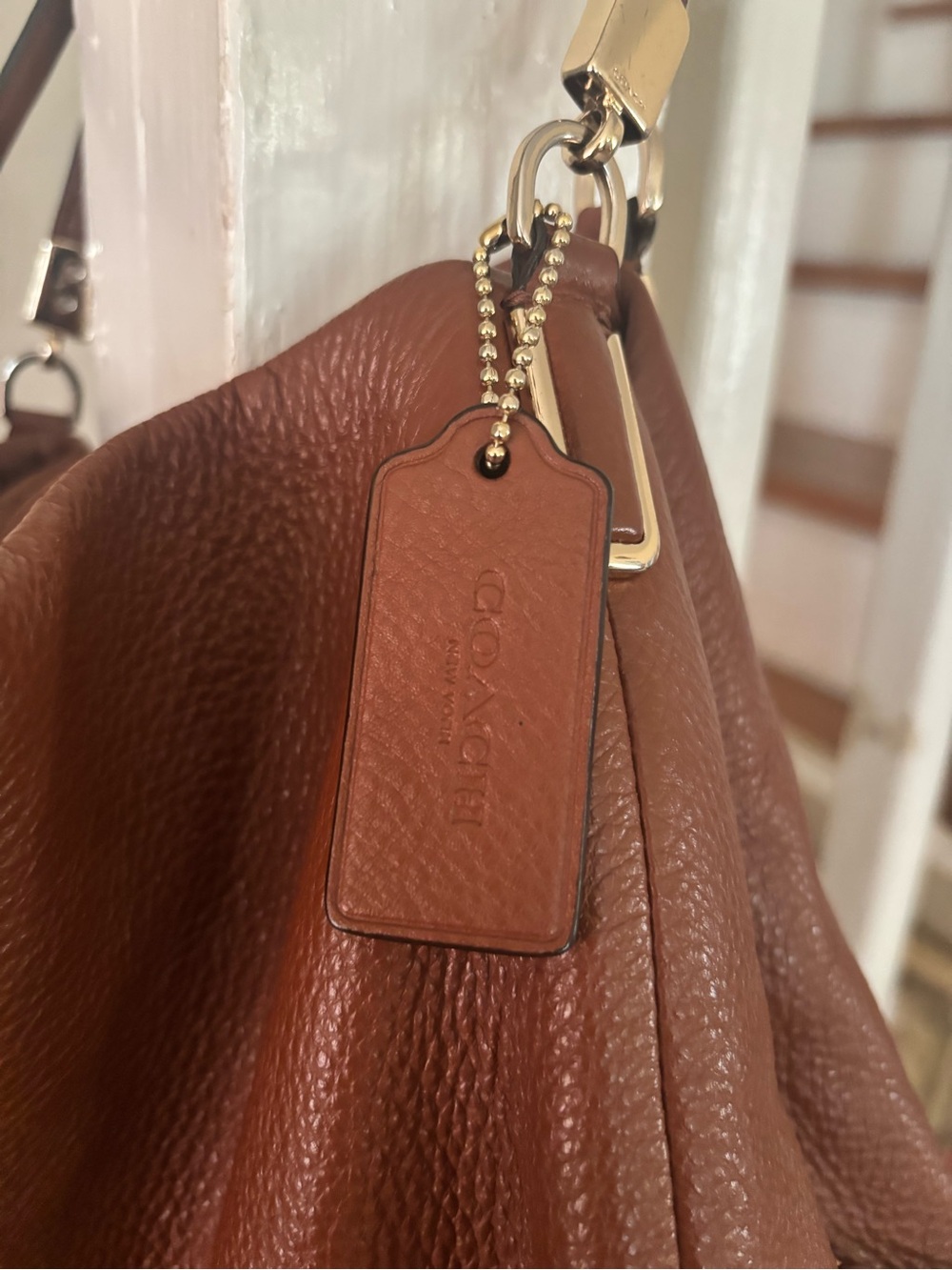 Coach Brown Pebbled Leather Shoulder Hobo - Picture 3 of 8
